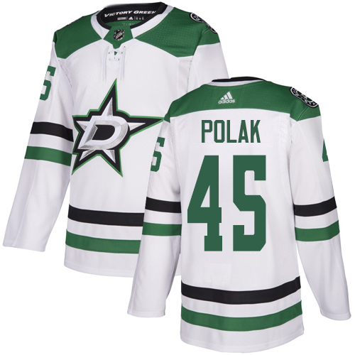 Adidas Men Dallas Stars 45 Roman Polak White Road Authentic Stitched NHL Jersey